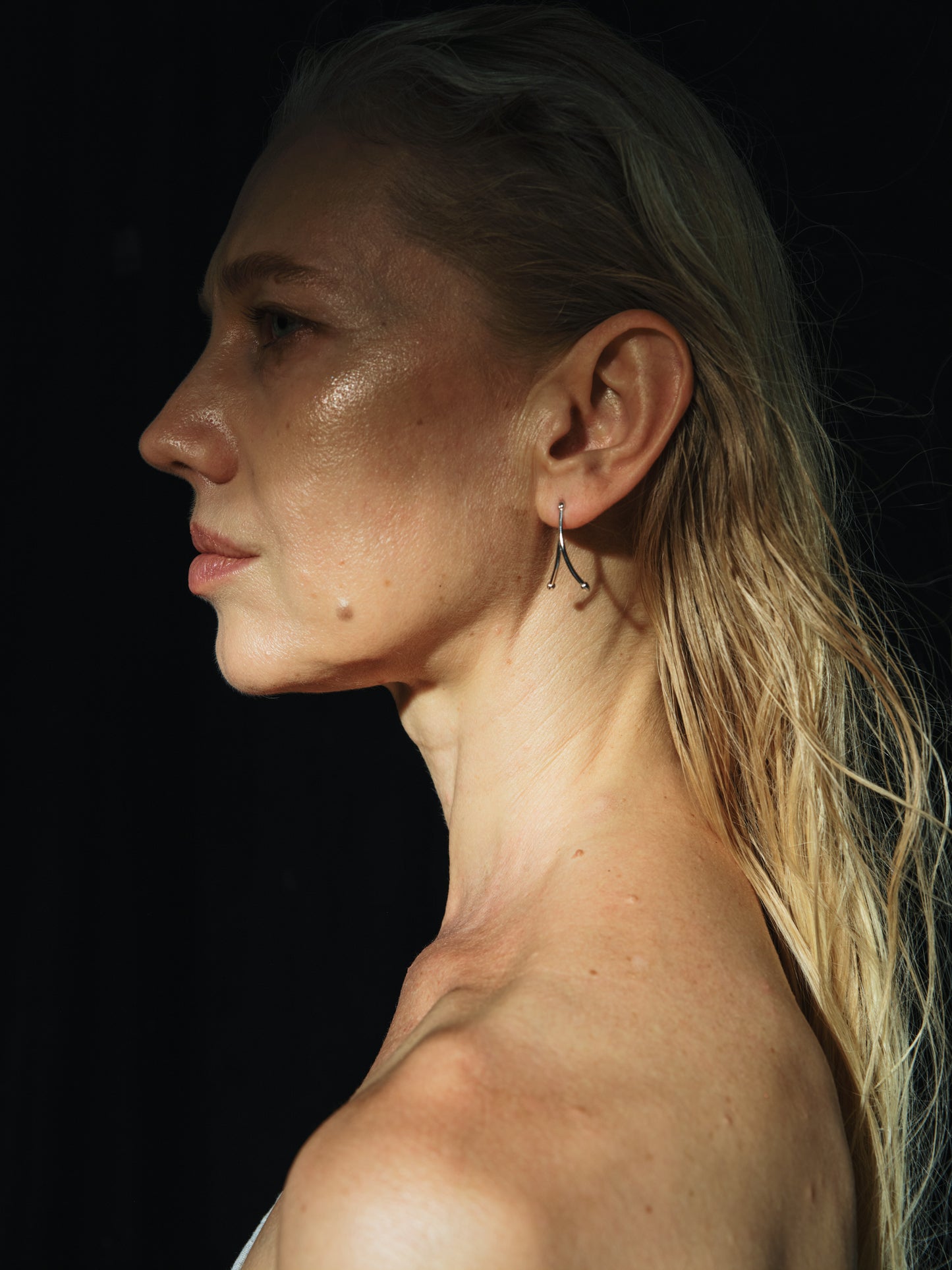 RIVERLAKE branchlet earrings featuring delicate leaf designs in gold-tone metal.