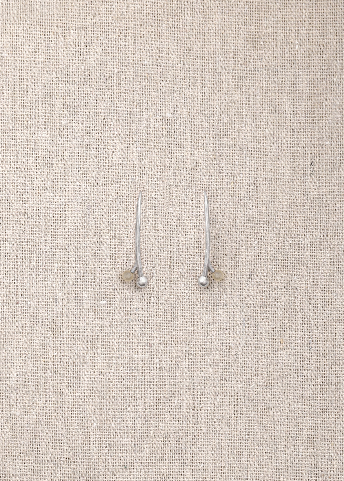 RIVERLAKE short branch earrings crafted from natural sheep horn, showcasing an organic, earthy design.