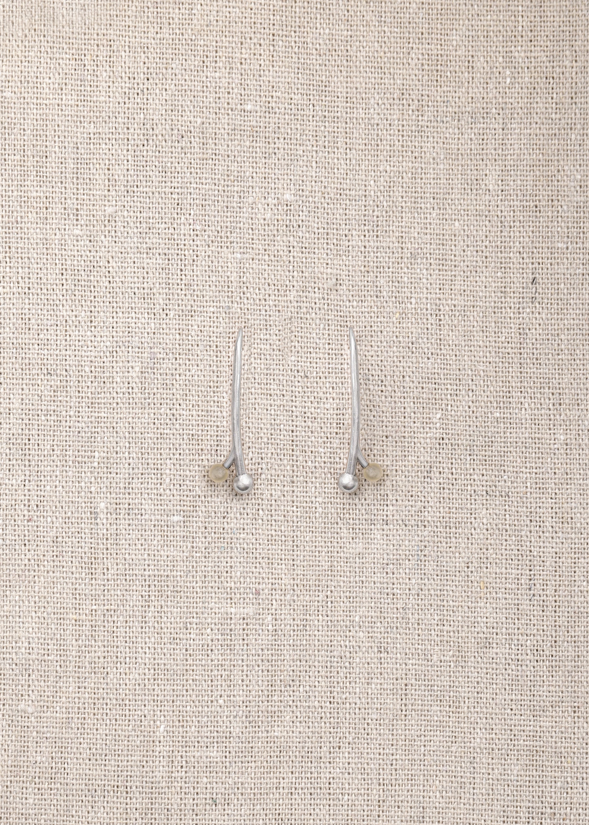 RIVERLAKE short branch earrings crafted from natural sheep horn, showcasing an organic, earthy design.