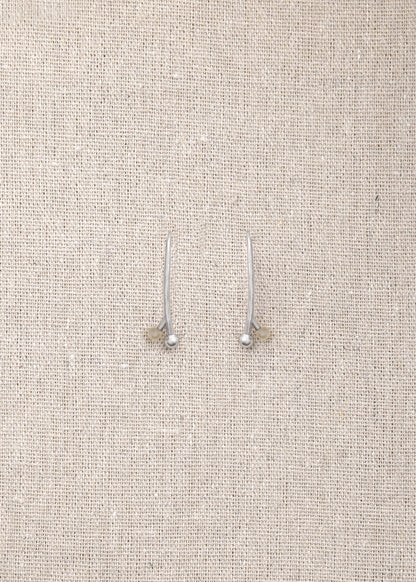 RIVERLAKE short branch earrings crafted from natural sheep horn, showcasing an organic, earthy design.