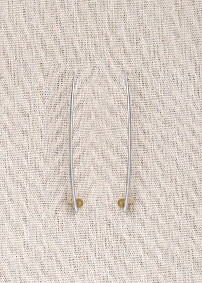 RIVERLAKE Long Branch Earrings crafted from sheep horn, showcasing a unique, natural design with elegant curves.