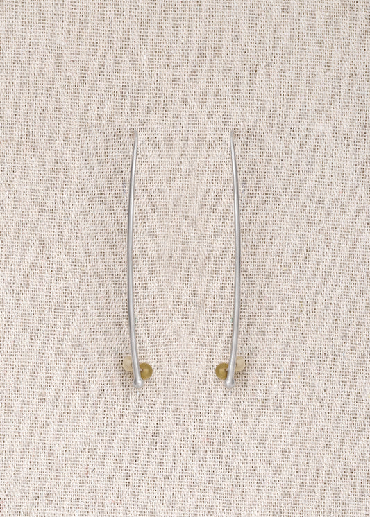 RIVERLAKE Long Branch Earrings crafted from sheep horn, showcasing a unique, natural design with elegant curves.