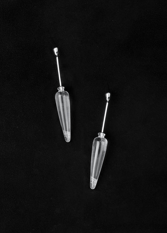 Phial of Light Earrings in Quartz - RIVERLAKE