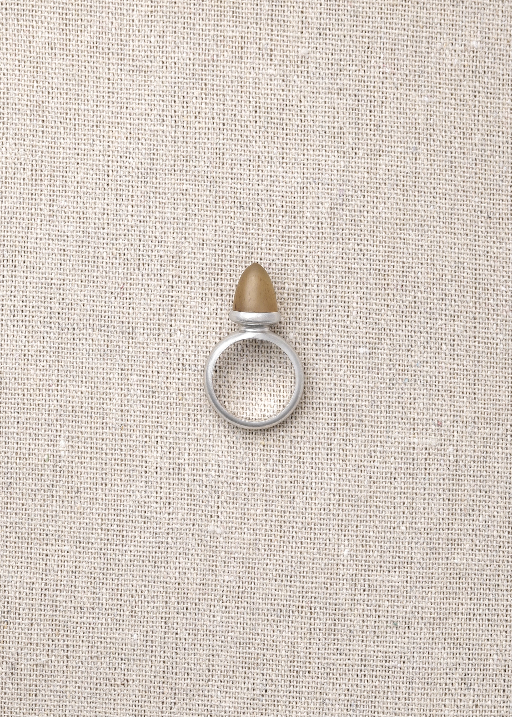 RIVERLAKE Seed Enclave Ring featuring a unique sheep horn design with intricate detailing.