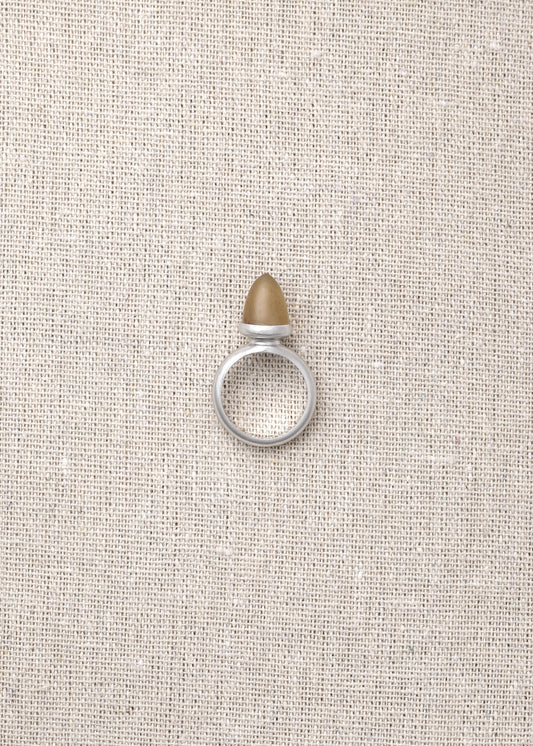RIVERLAKE Seed Enclave Ring featuring a unique sheep horn design with intricate detailing.