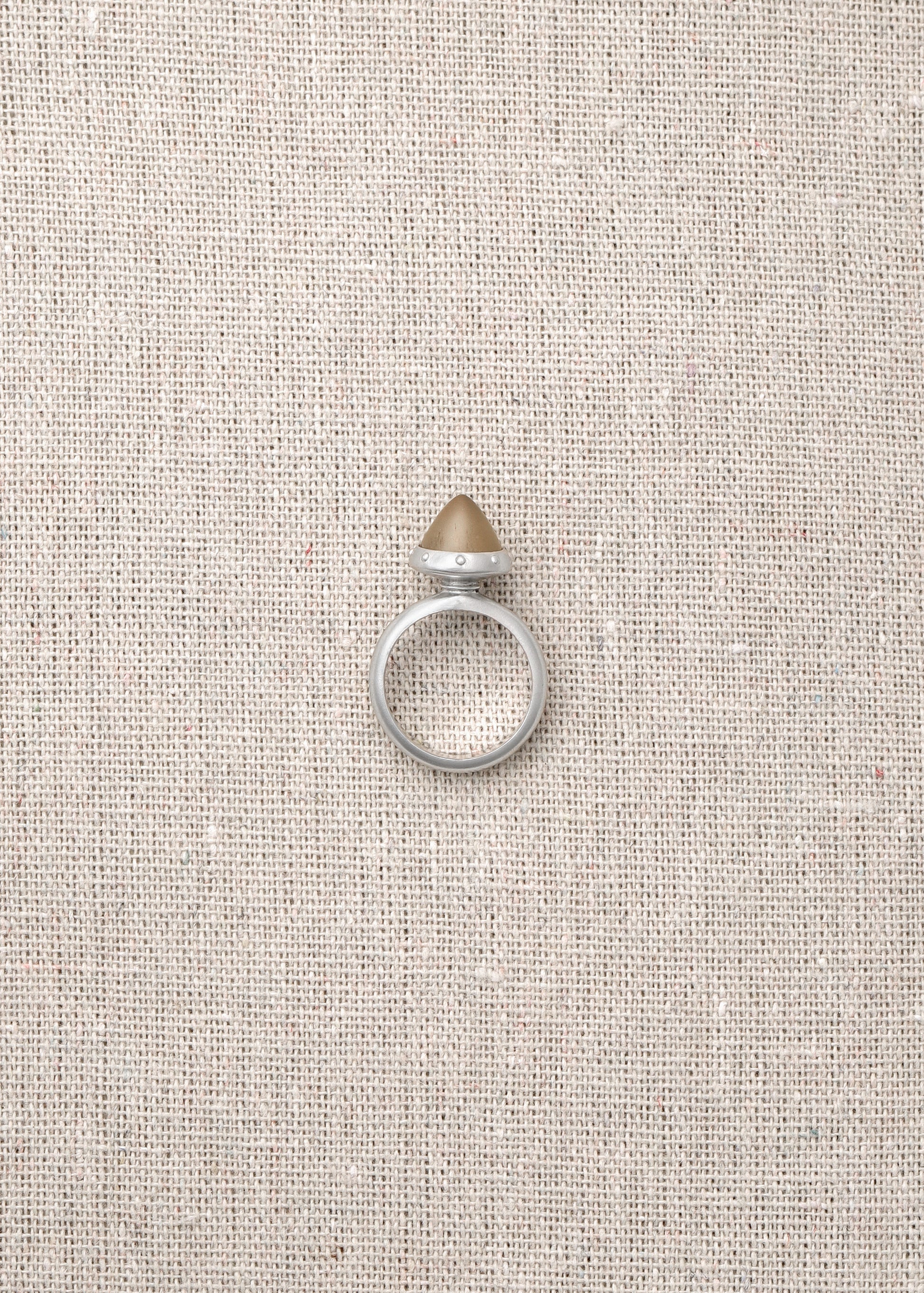 Hillock Enclave Ring by RIVERLAKE featuring a unique design in sheep horn with intricate detailing.