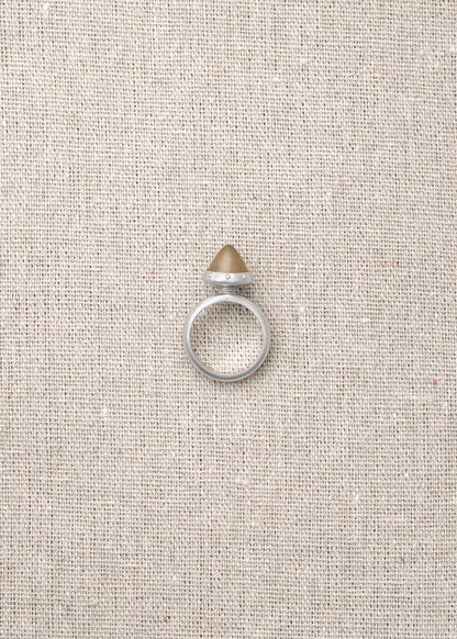 Hillock Enclave Ring by RIVERLAKE featuring a unique design in sheep horn with intricate detailing.