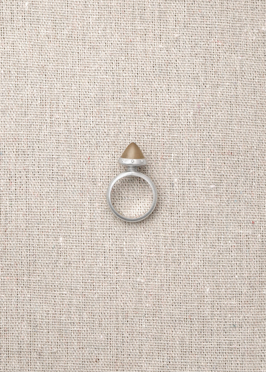 Hillock Enclave Ring by RIVERLAKE featuring a unique design in sheep horn with intricate detailing.