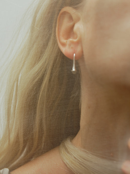 Lilt Earrings by RIVERLAKE crafted from natural sheep horn with a unique, organic design.