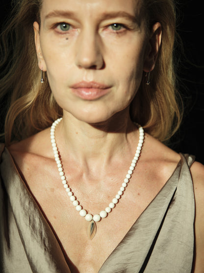 Antler-colored Legume Necklace by RIVERLAKE, featuring a unique pendant design on a delicate chain.