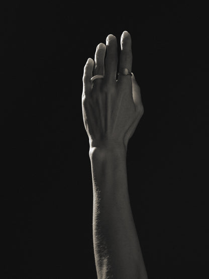 Black buffalo horn Karma Ring by RIVERLAKE showcasing a smooth, polished finish and unique, organic shape.