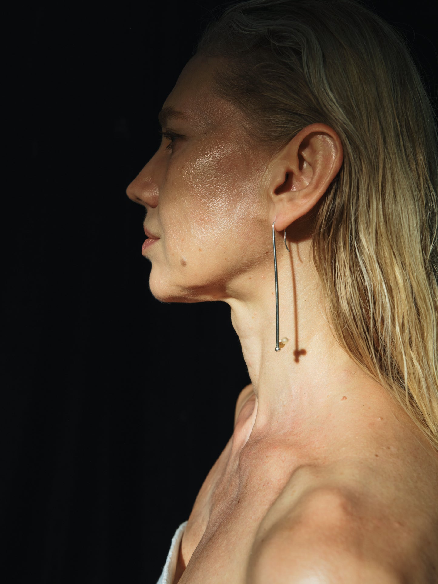 Long Branch Earrings by RIVERLAKE, crafted from natural sheep horn with an elegant, earthy design.