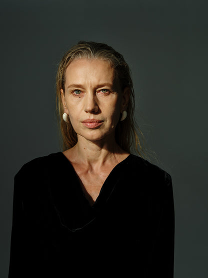 Medium Fang Earrings in Antler by RIVERLAKE, showcasing a unique design with natural texture and earthy tones.