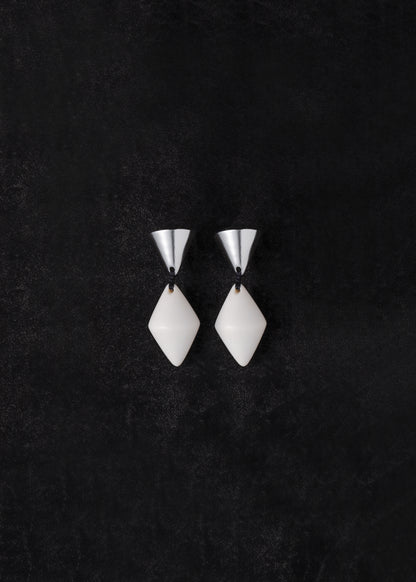 RIVERLAKE cone drop earrings in antler with elegant design and smooth finish, showcasing a modern, minimalist style.