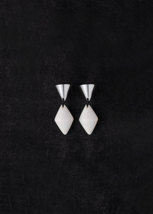 RIVERLAKE cone drop earrings in antler with elegant design and smooth finish, showcasing a modern, minimalist style.