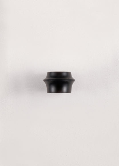 Simple Ridge Ring by RIVERLAKE made from black buffalo horn, featuring a smooth, minimalist design.