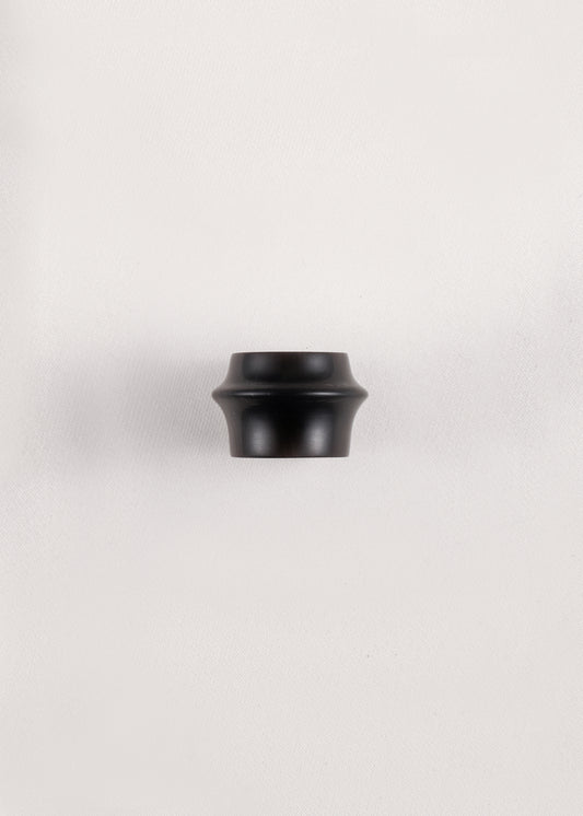 Simple Ridge Ring by RIVERLAKE made from black buffalo horn, featuring a smooth, minimalist design.