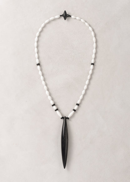 RIVERLAKE Seeker Necklace featuring antler and black buffalo horn in a stylish design.