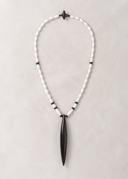 RIVERLAKE Seeker Necklace featuring antler and black buffalo horn in a stylish design.