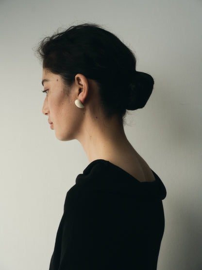 Small black buffalo horn fang earrings by RIVERLAKE, featuring a sleek, modern design perfect for everyday wear.