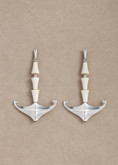 RIVERLAKE anchor earrings featuring a unique antler design, showcasing intricate details and a stylish finish.