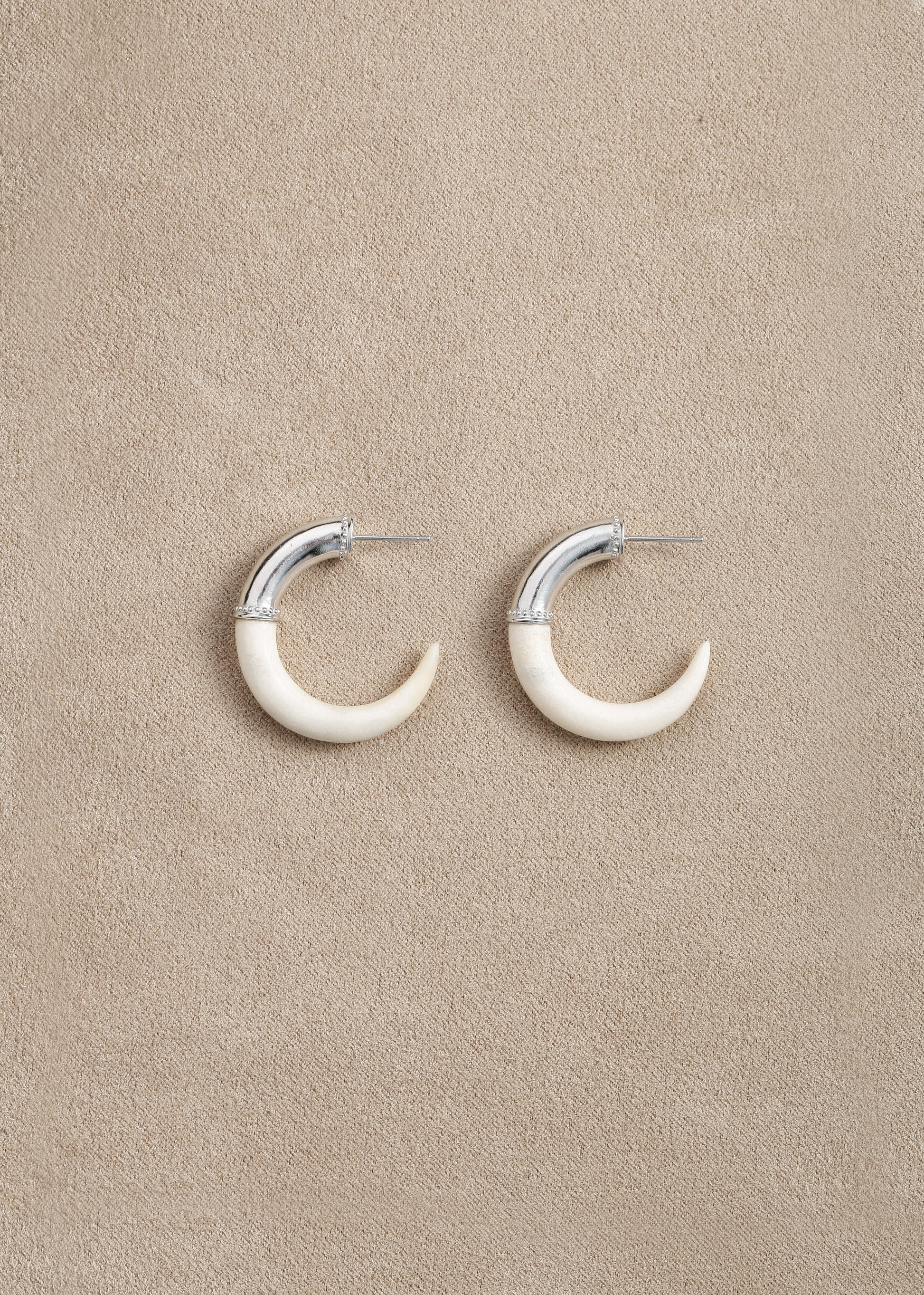 RIVERLAKE Arc Earrings in Antler, featuring a unique curved design and earthy tones for a stylish look.
