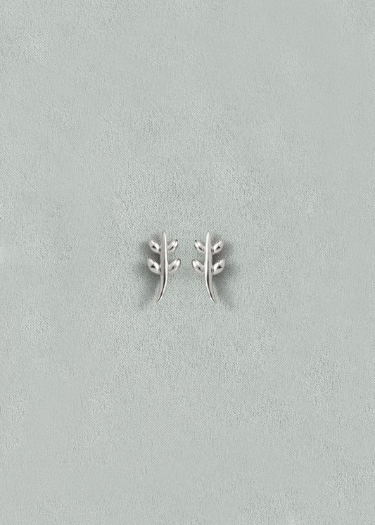 RIVERLAKE Leaf Spirit Earrings featuring intricate leaf designs in silver, perfect for adding elegance to any outfit.