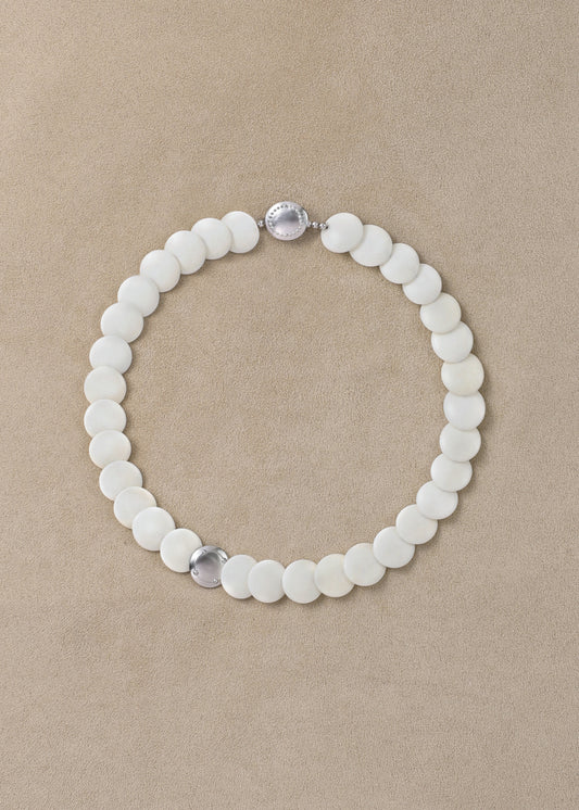 Coco Necklace by RIVERLAKE featuring an antler pendant on a delicate chain, showcasing a natural and elegant design.