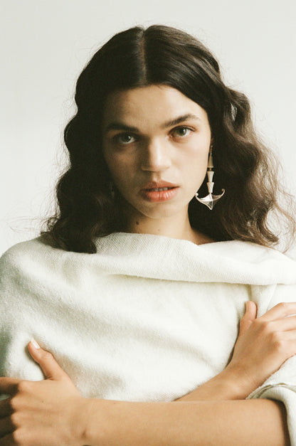 RIVERLAKE anchor earrings featuring antler design, showcasing intricate detailing and a stylish, nature-inspired look.