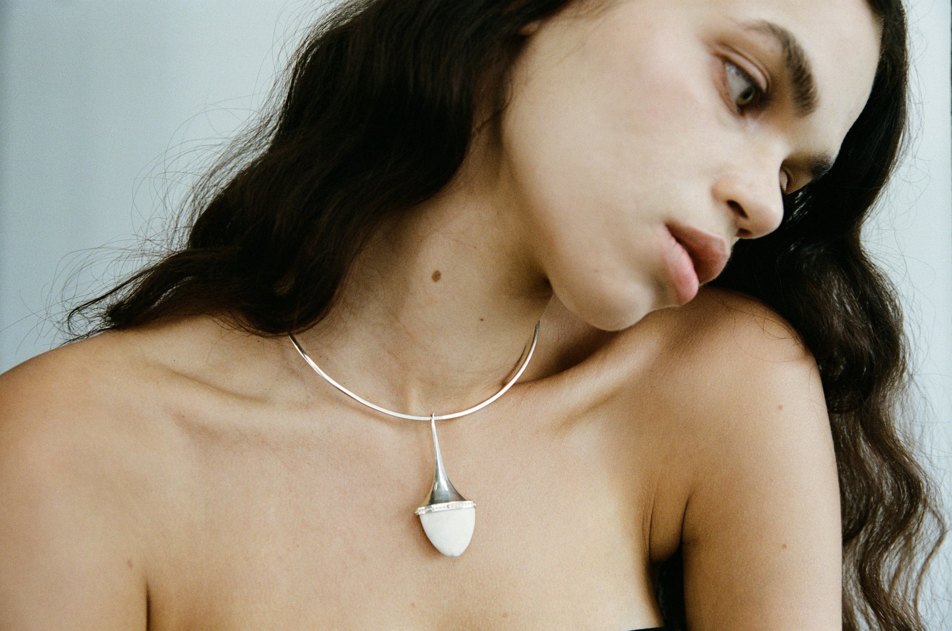 RIVERLAKE Fruitful Choker in Antler featuring a delicate design with earthy tones and intricate details.