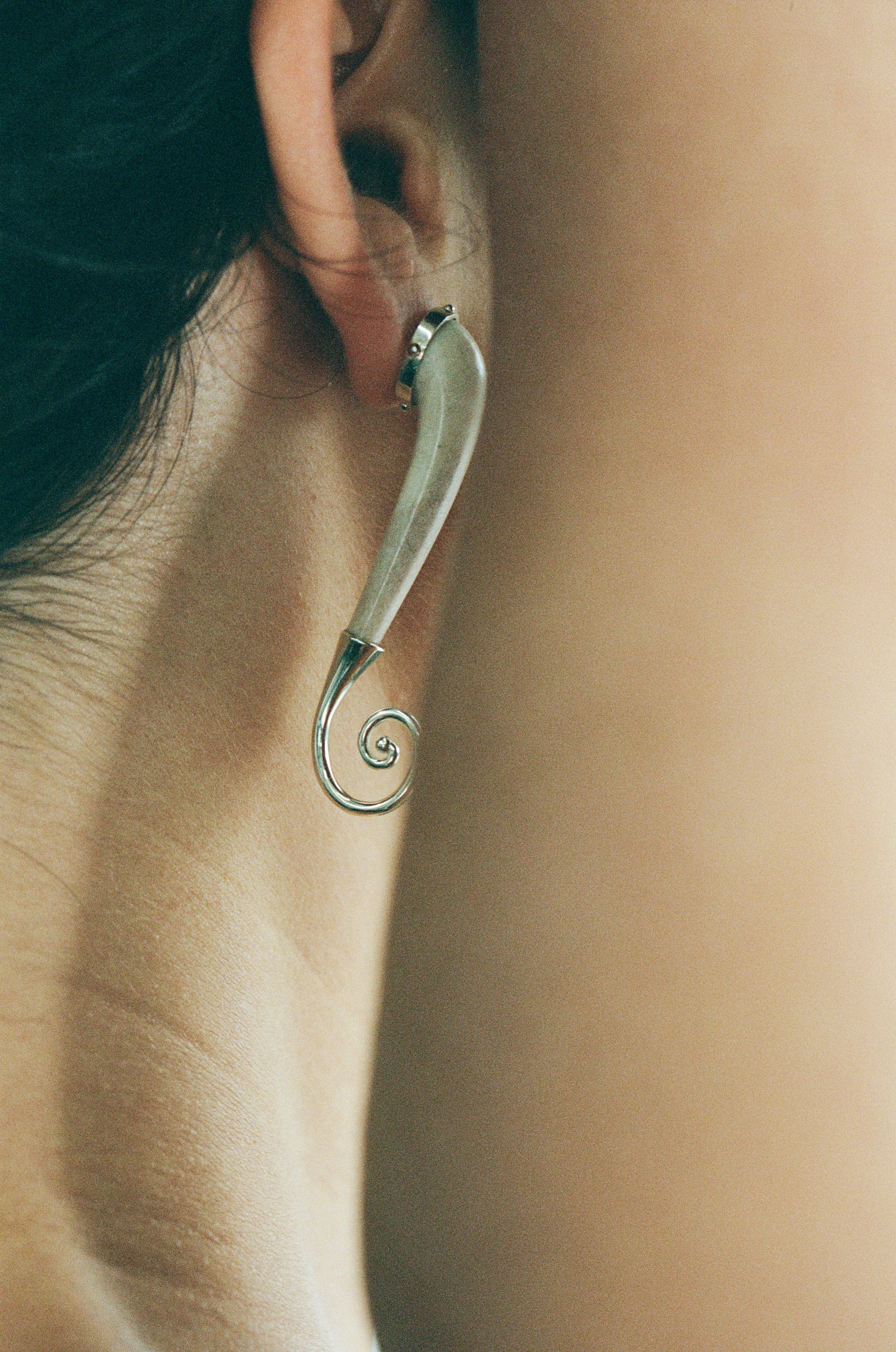 RIVERLAKE Lively Earrings in Antler featuring a unique, natural design with earthy tones and elegant texture.
